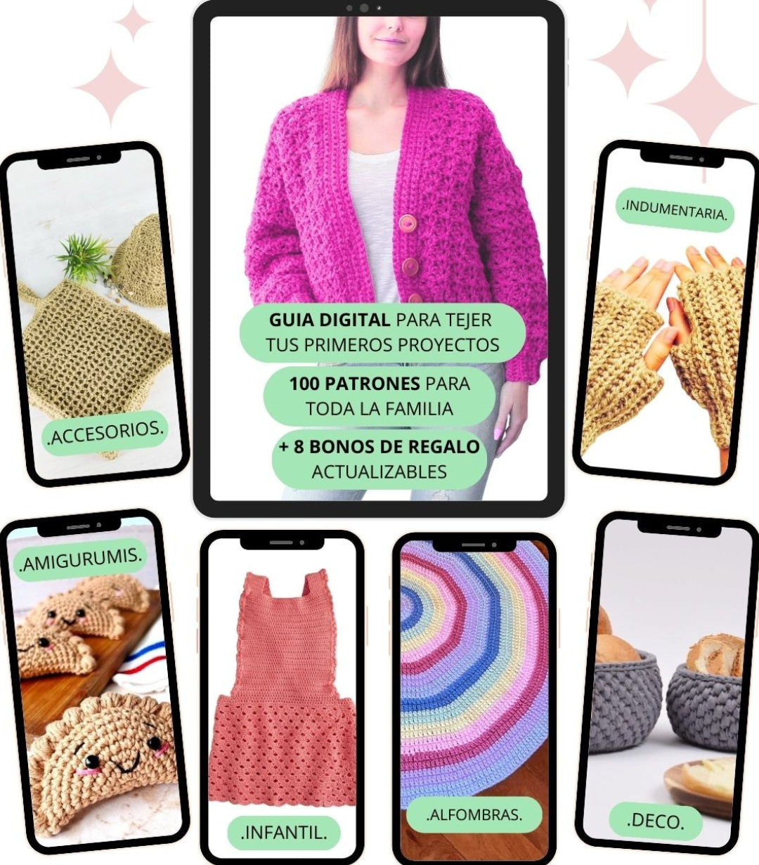 La Guía de Patrones de Crochet más completa de Internet 🧶 + 8 Bonos de Regalo🎁